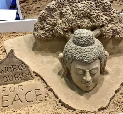 Sand Art: Sudarsan Pattnaik’s Lord Buddha sculpture at World Travel Market