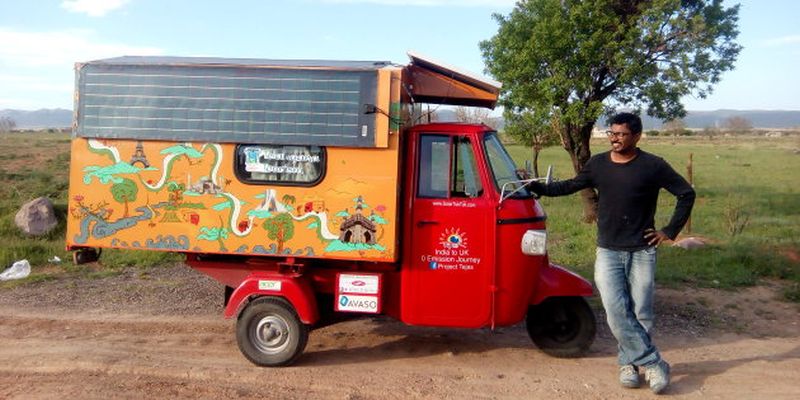 India to London in a solar-powered auto rickshaw-2