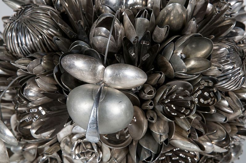 Artist turns spoons, forks and knives into bouquets-6