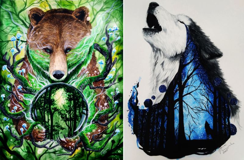 Thought-provoking wildlife paintings remind us of endangered nature