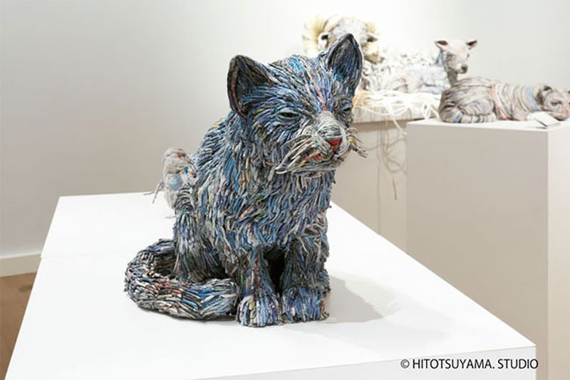 Newspaper Animal Sculpture by Chie Hitotsuyama