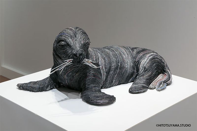 Newspaper Animal Sculpture by Chie Hitotsuyama