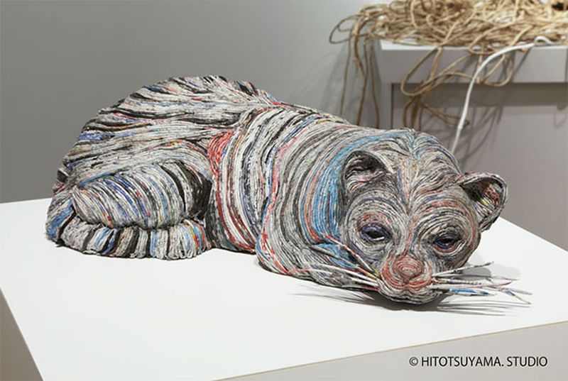 Newspaper Animal Sculpture by Chie Hitotsuyama