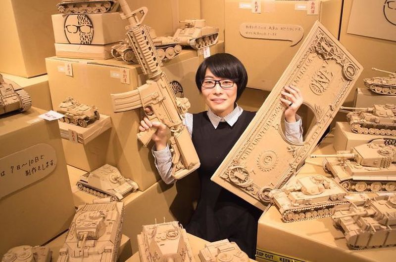 Cardboard Sculptures by Monomi Ohno-5