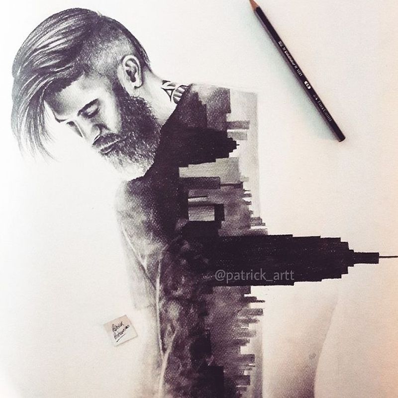 Double-Exposure-Drawings-by- Patrick Antounian