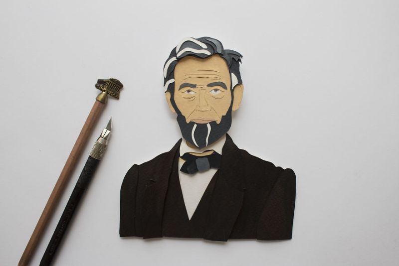 Paper Cut Abraham Lincoln by NVillustraion