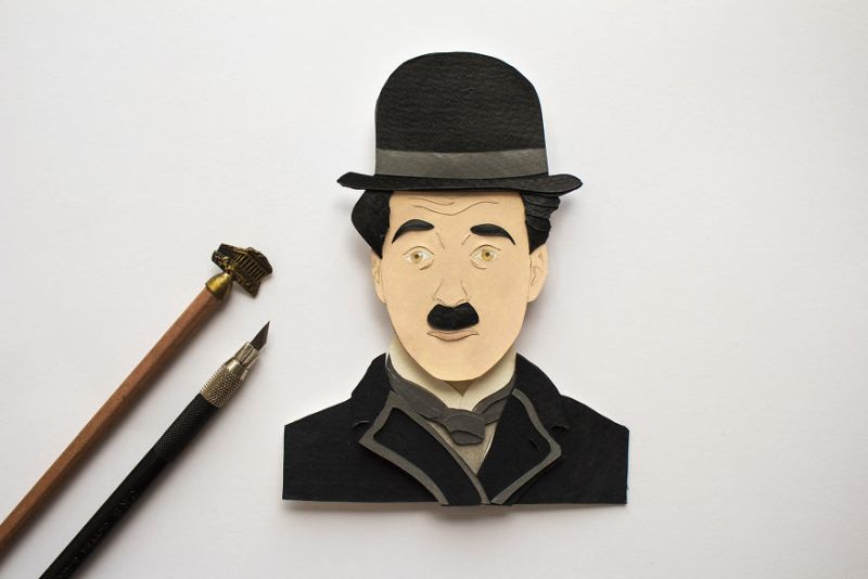 Paper Cut Charlie Chaplin by NVillustraion