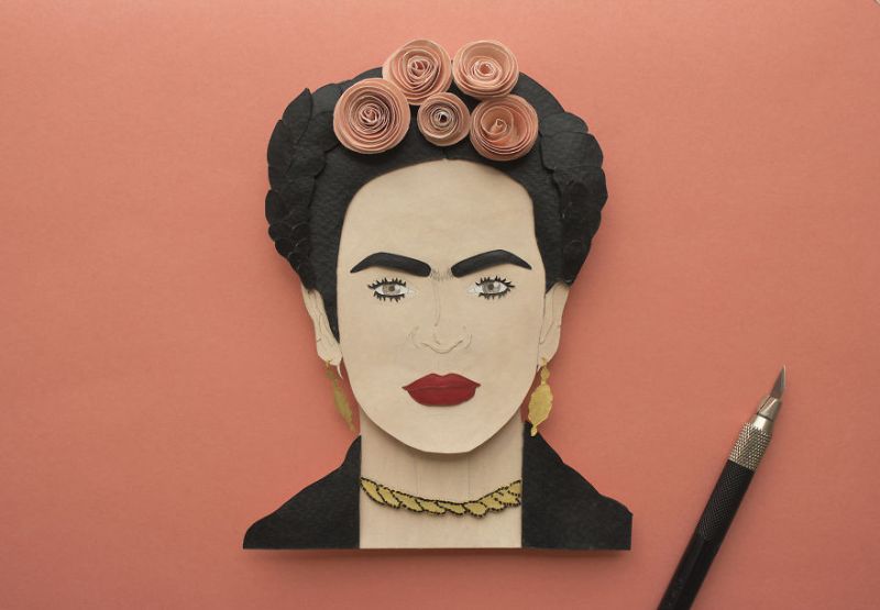 Paper Cut Frida Kahlo by NVillustraion