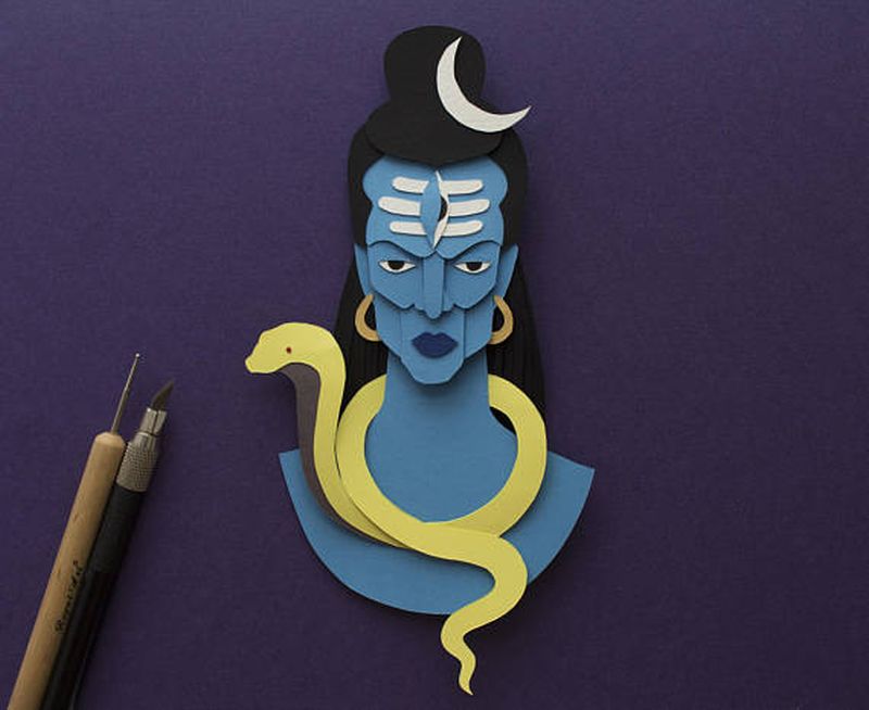 Paper Cut Lord Shiva by NVillustraion
