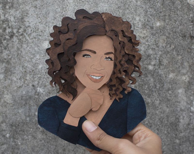Paper Cut Oprah Winfrey by NVillustraion