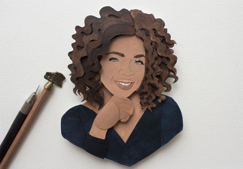 Paper Cut Oprah Winfrey by NVillustraion