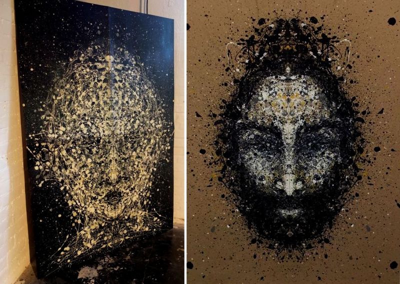 Artist creates these portraits by folding paper over hundred times