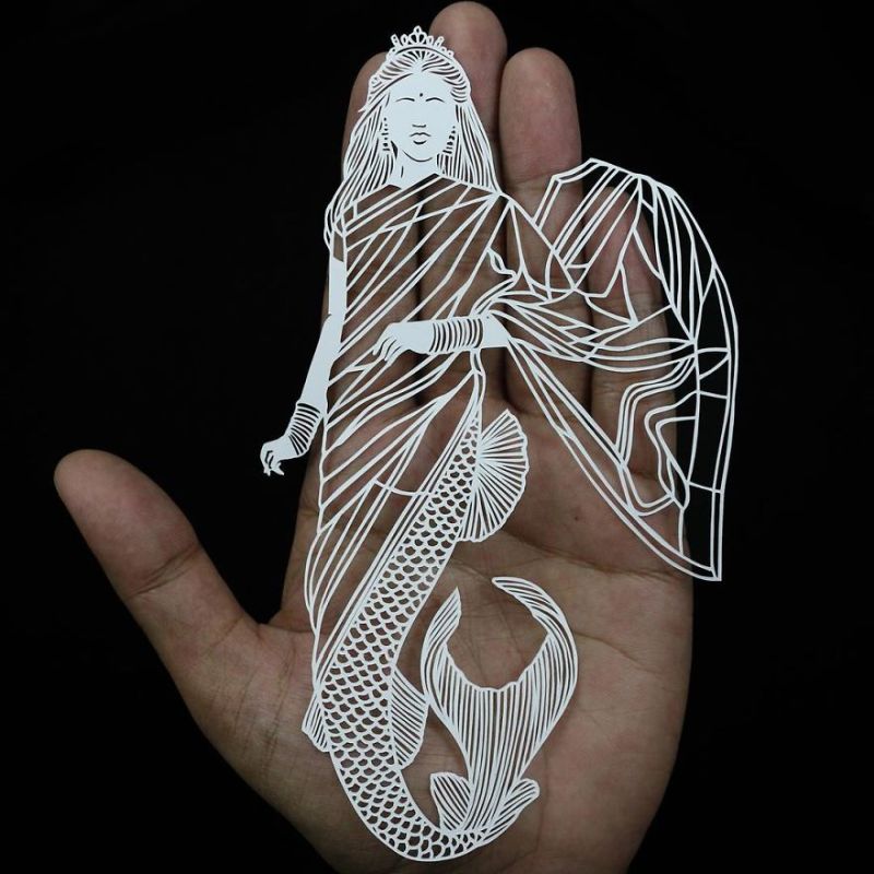 Indian Women Papercut by Parth Kothekar