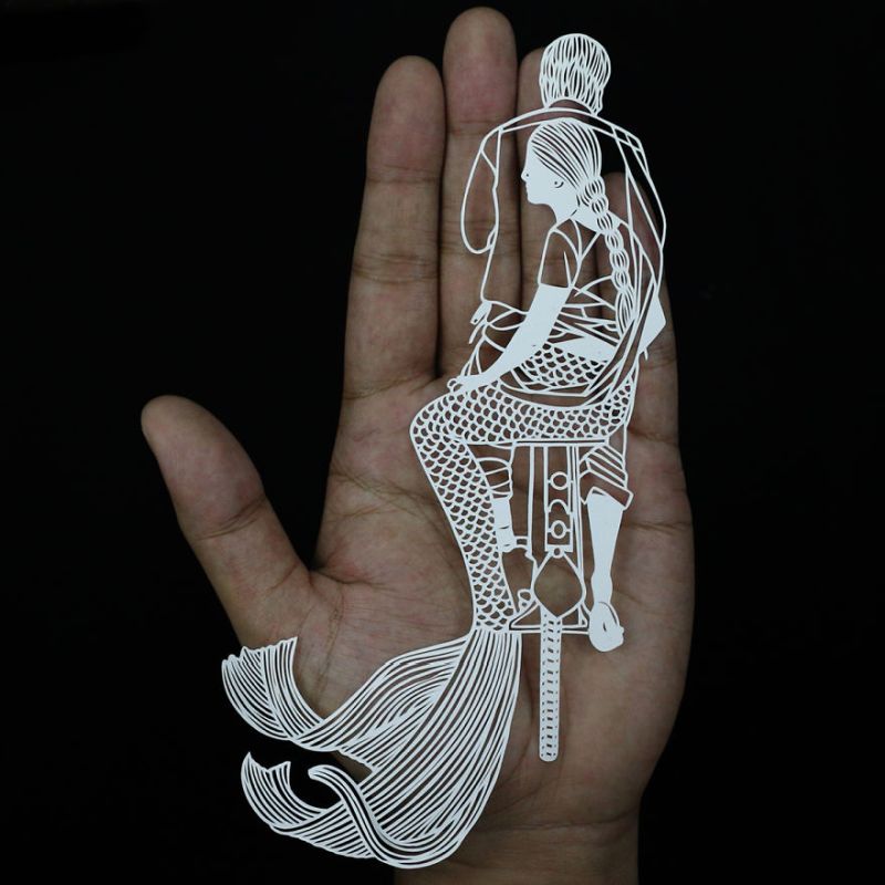 Indian Women Papercut by Parth Kothekar