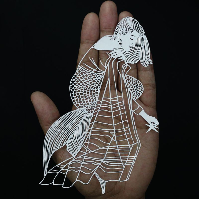 Indian Women Papercut by Parth Kothekar