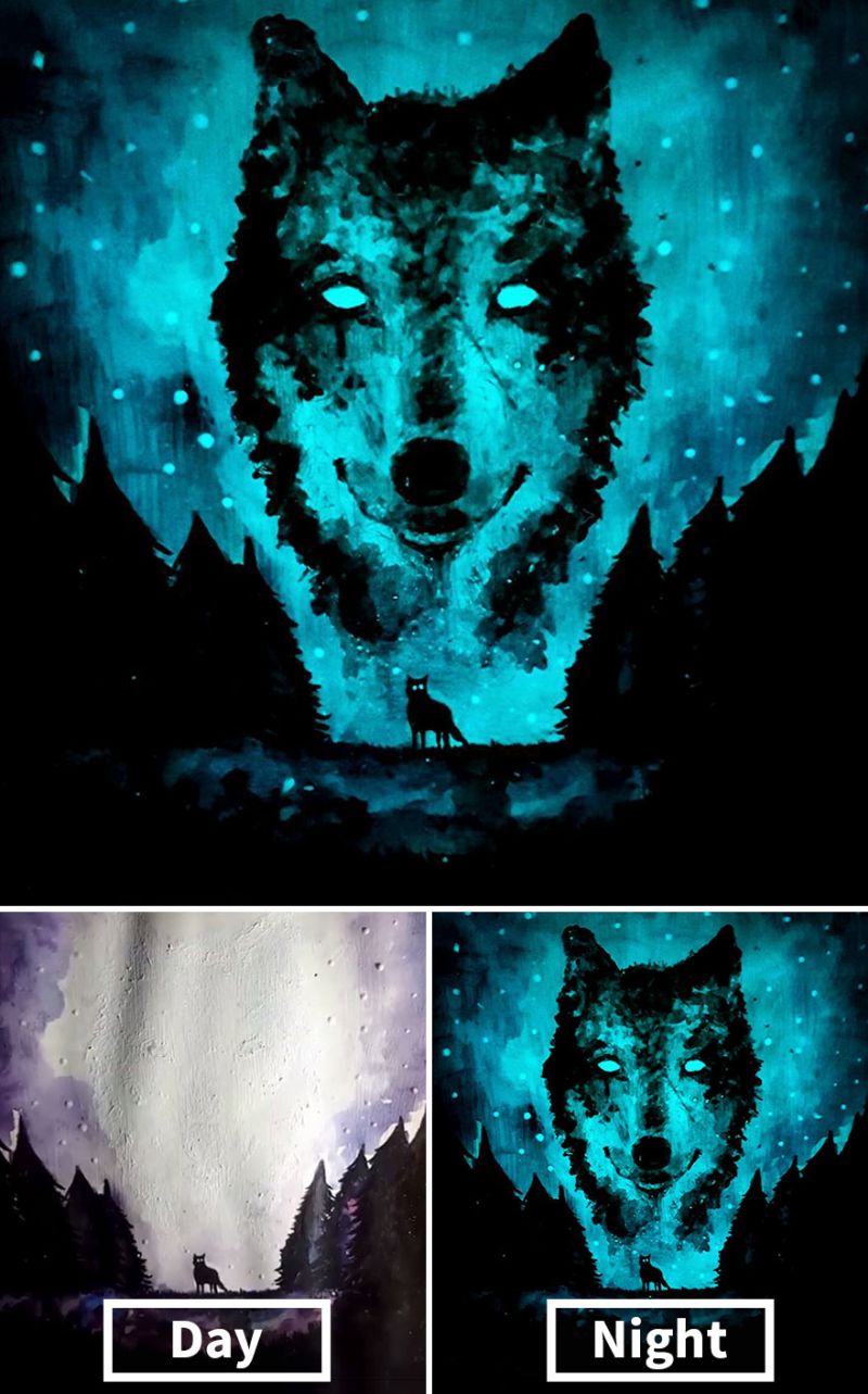 Glow-in-the-dark-paintings by Samuel Romero