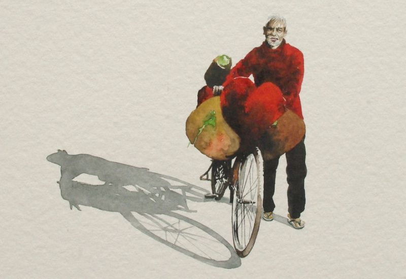 Berlin-based artist illustrates bicycle stories from India