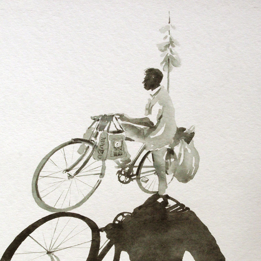 Berlin-based artist illustrates bicycle stories from India