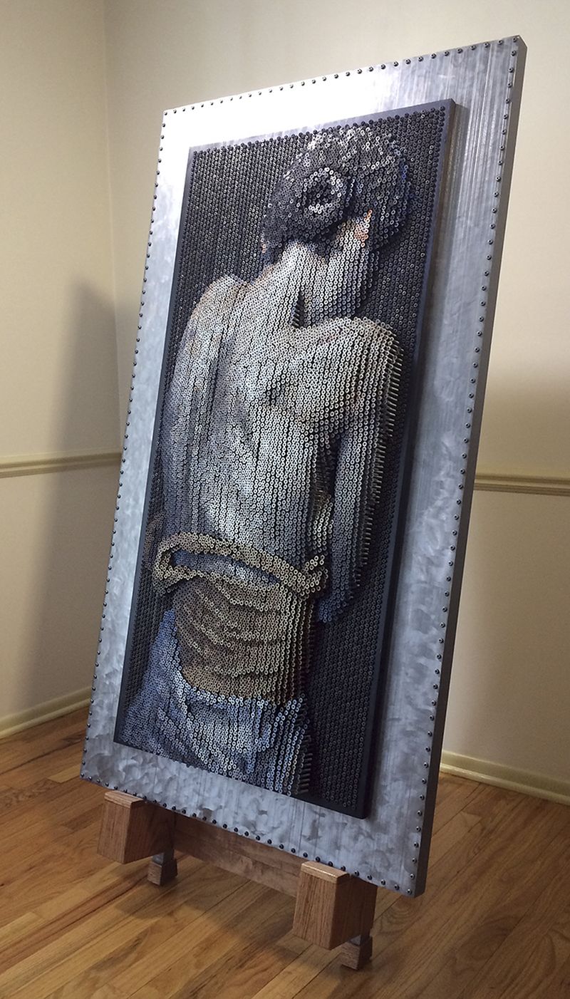 Bruce Mackley’s Portraits made from nails