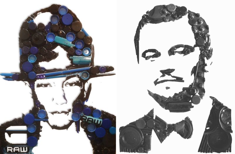 Trash for Cash: Artist turns scrap into portraits or logos for charity