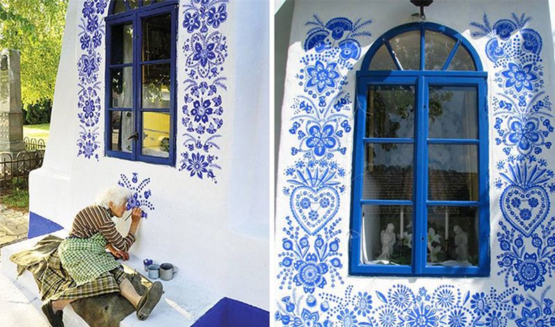 90-year-old Czech Republic grandmother paints every house of her small village