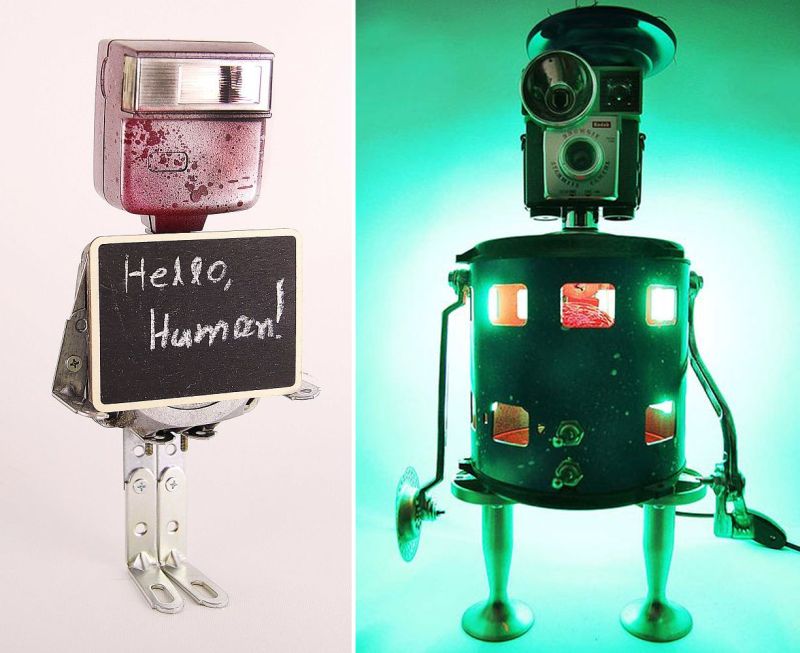 Junk to Art: Captain Heartless turns old motor rots into robotic lamps