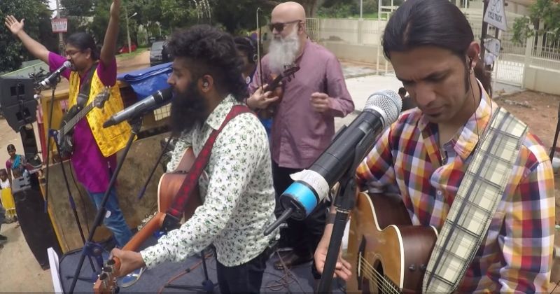 Swarathma cleans up streets of Bengaluru as they play live music