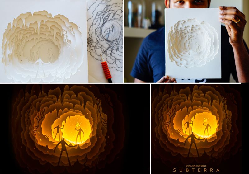 mumbai's husband-wife duo creates paper cut art with light