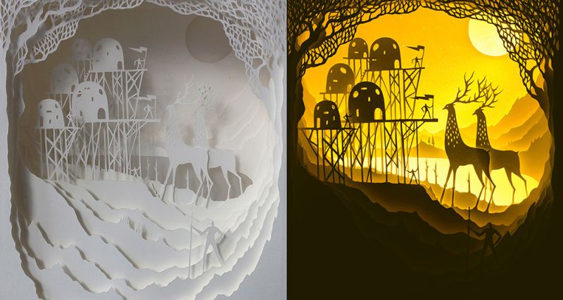 mumbai's husband-wife duo creates paper cut art with light