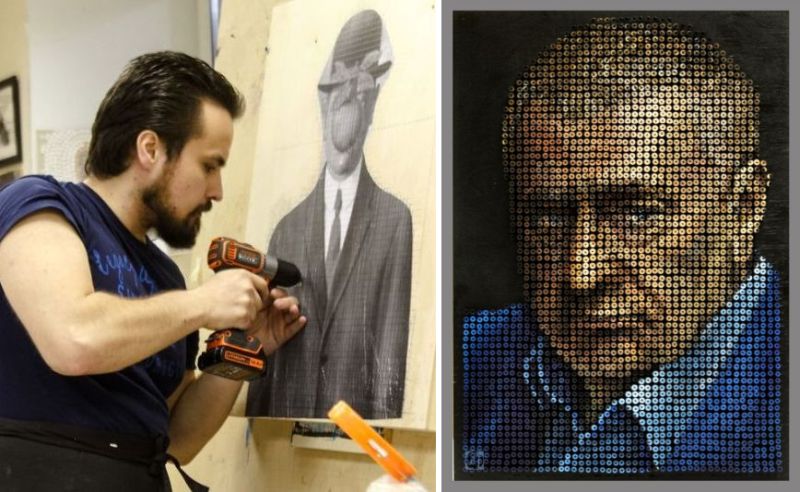 Screw Art utilizes ‘nuts and bolts’ as paint to create riveting portraits