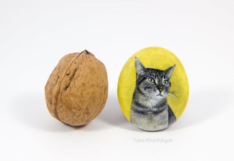 Pet Portraits on Stone by Yana Khachikyan