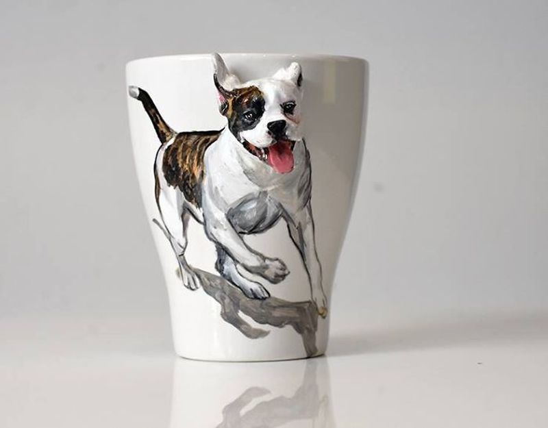 Camelia Rolea Creates Handmade 3D Sculptures of Pets on Mugs