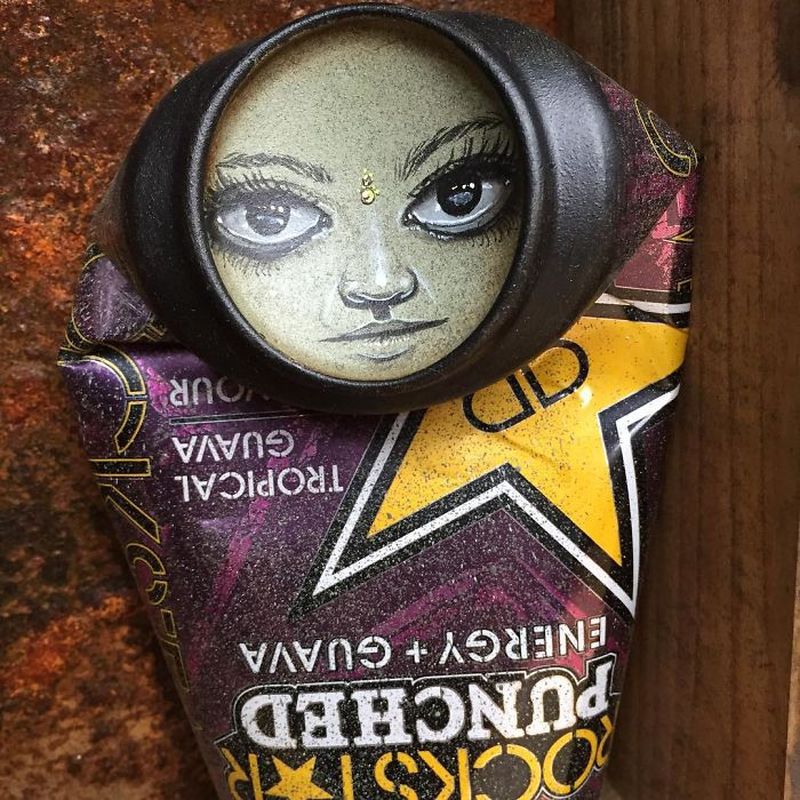 Life-Like Paintings on Found Objects by My Dog Sighs