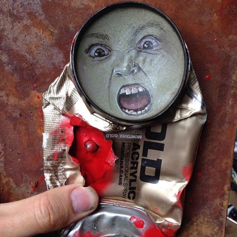 Life-Like Paintings on Found Objects by My Dog Sighs