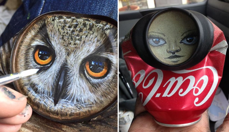 Rejected by Art Galleries, Artist Makes Life-Like Paintings on Old Cans