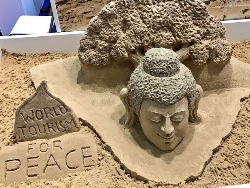 Sand Art: Sudarsan Pattnaik’s Lord Buddha sculpture at World Travel Market