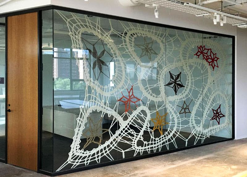 Rope lace artwork gets new home at Etsy HQ in New York