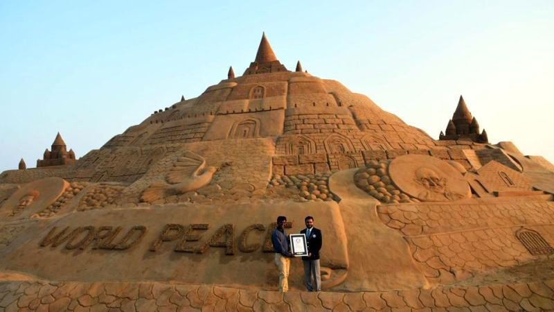 Sudarsan Pattnaik sets Guinness World Record for tallest sand castle