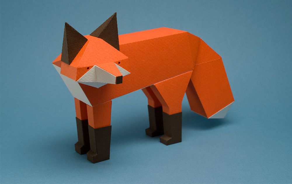 Paper-made animal and bird sculptures with a geometric twist