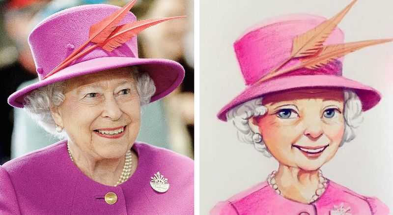 Queen Elizabeth cartoon