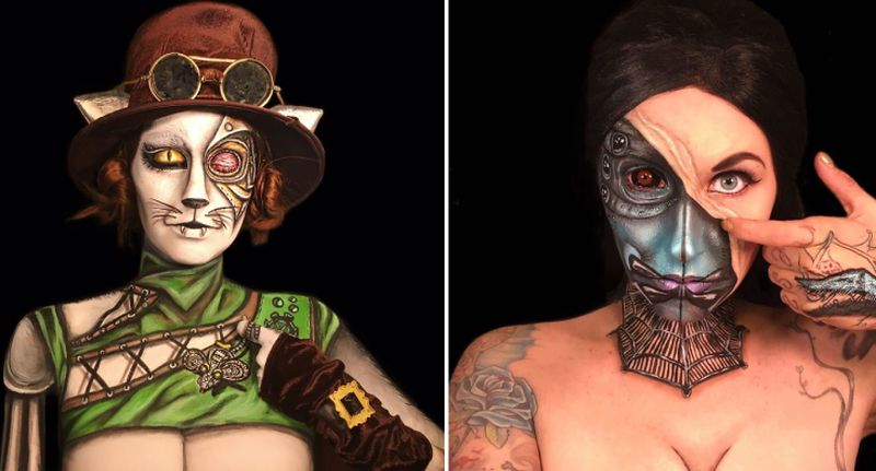 Artist spends 10-20 hours transforming herself into different characters