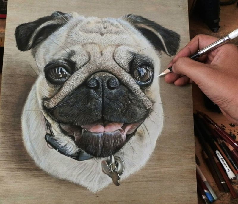 Unbelievably realistic paintings popping off the wooden boards