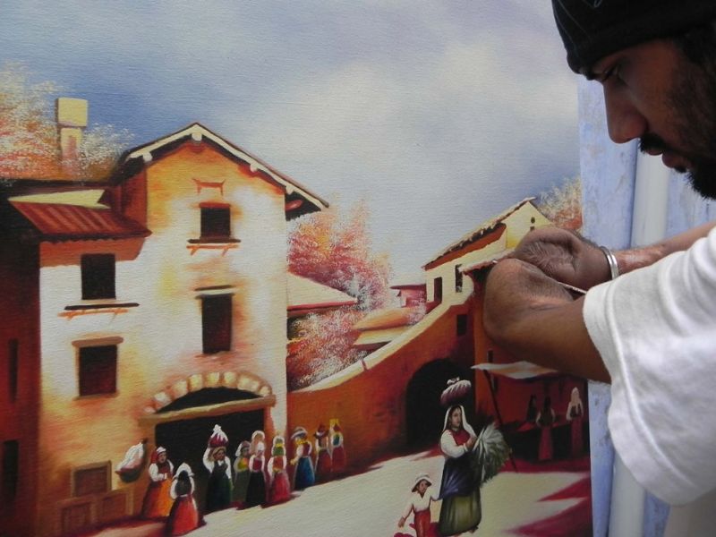 dhaval khatri painter without hands