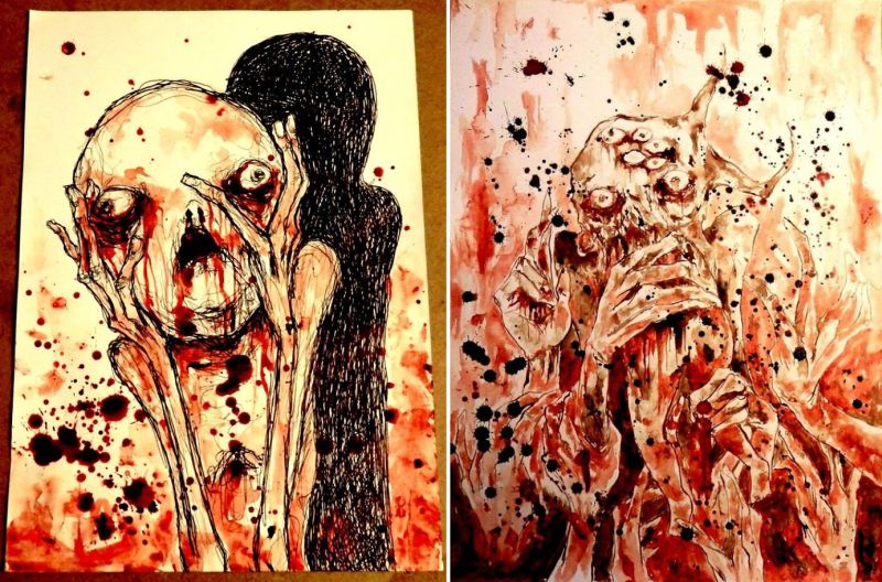 Artist Maxime Taccardi uses his own blood to paint masterpieces!