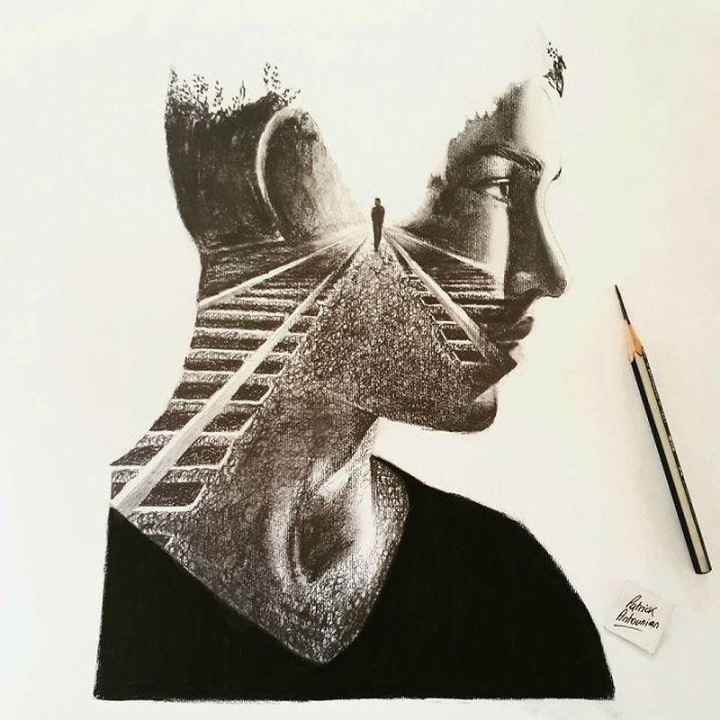 Double-Exposure-Drawings-by- Patrick Antounian
