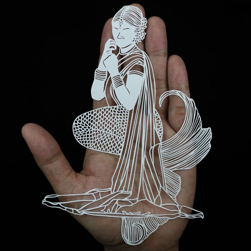 Indian Women Papercut by Parth Kothekar