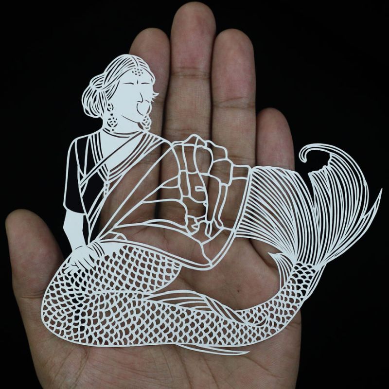 Indian Women Papercut by Parth Kothekar