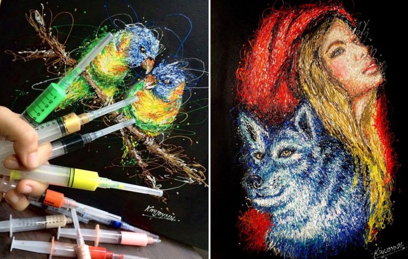 Inject Art: Filipino nurse creates beautiful paintings using a syringe