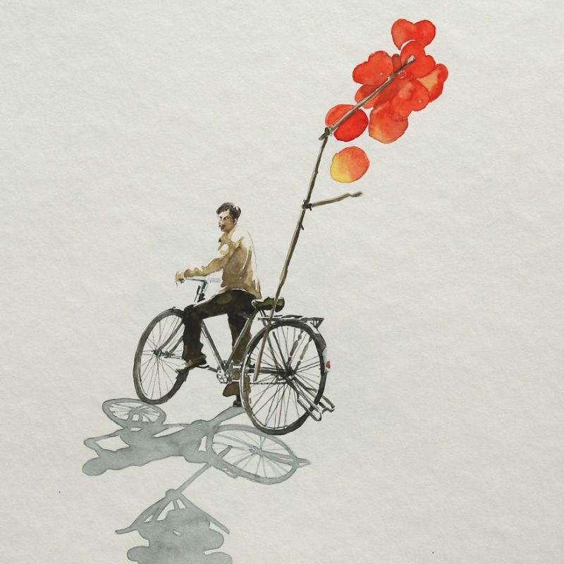 Berlin-based artist illustrates bicycle stories from India