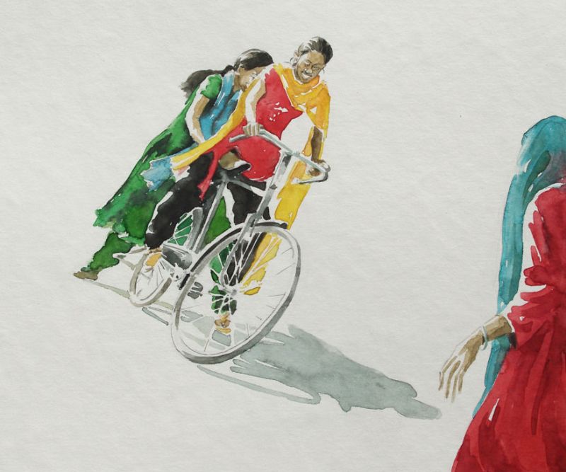 Berlin-based artist illustrates bicycle stories from India